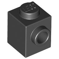 Lego kostka (kostička) 1x1 s nopem na jedné straně, černá (4558954)